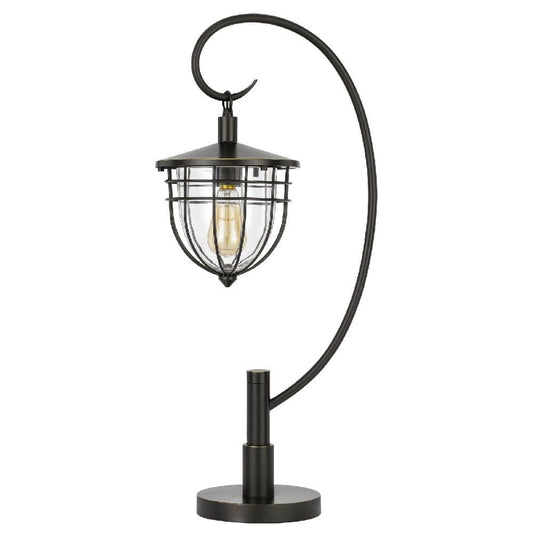 30 Inch Metal Downbridge Lantern Table Lamp Bronze Black