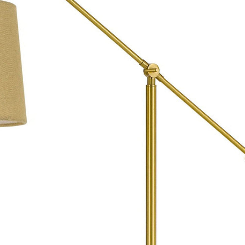 68 Inch Adjustable Arc Arm Design Metal Floor Lamp Brass-zoom-