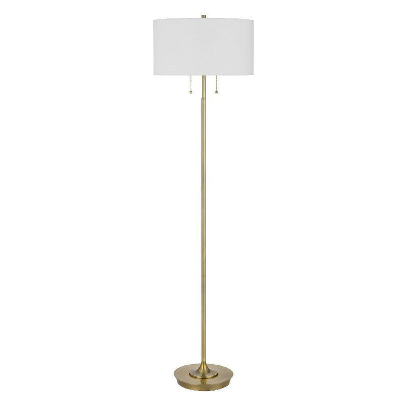 64 Inch Metal Floor Lamp With Pull Chain Switch Brass-zoom-