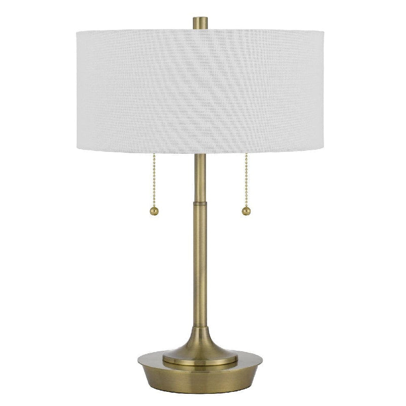 20 Inch Metal Table Lamp with Pull Chain Switch Brass-zoom-