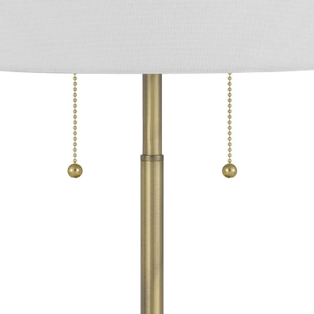 20 Inch Metal Table Lamp with Pull Chain Switch Brass-zoom-3