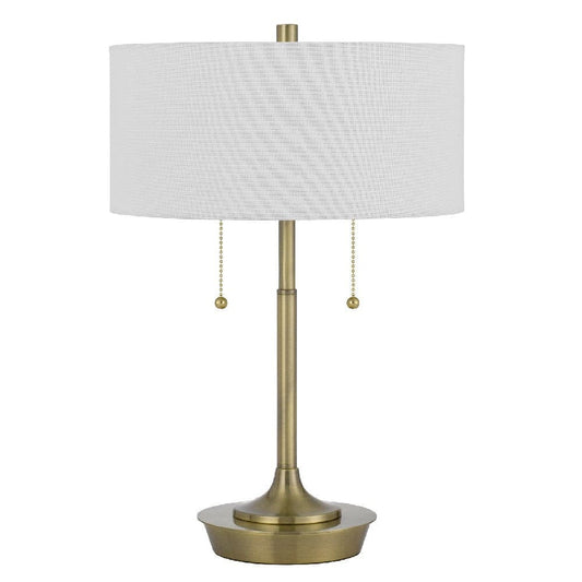 20 Inch Metal Table Lamp with Pull Chain Switch Brass