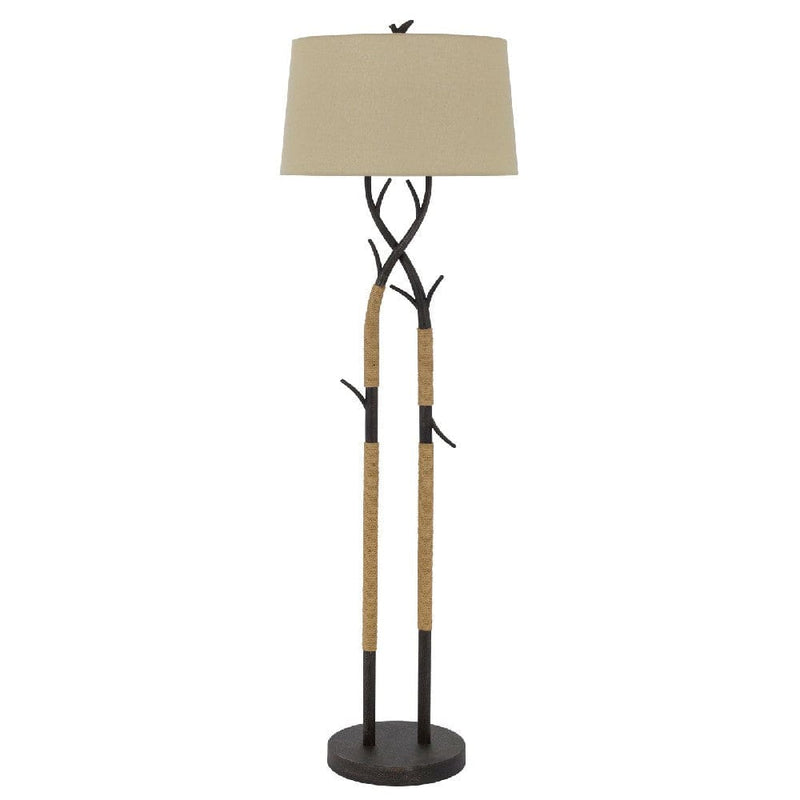 60 Inch Metal Tree Branch Base Floor Lamp Dimmer Black-zoom-