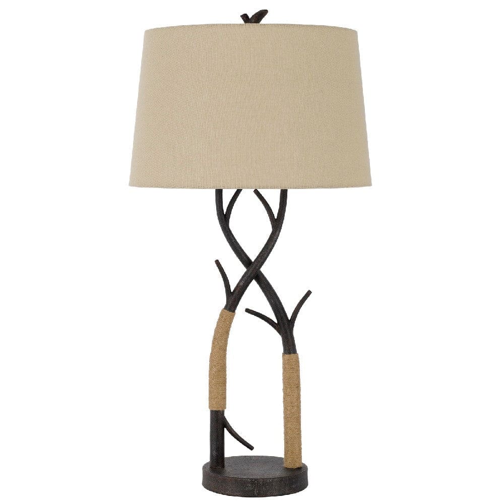 32 Inch Metal Tree Branch Base Table Lamp Dimmer Black-zoom-1