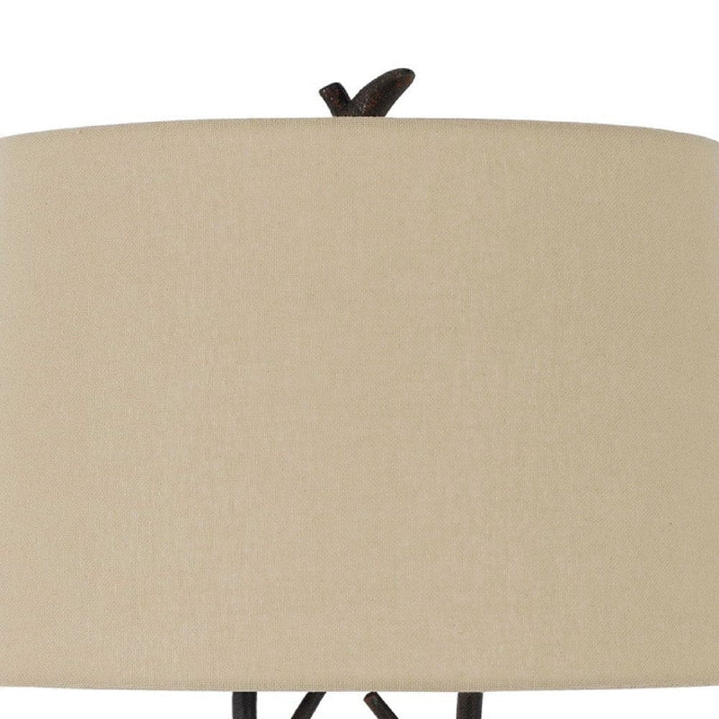 32 Inch Metal Tree Branch Base Table Lamp Dimmer Black-zoom-