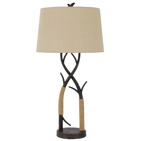 32 Inch Metal Tree Branch Base Table Lamp Dimmer Black