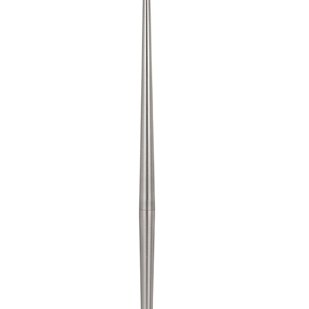31 Inch Metal Floor Lamp With Dimmer Round Base Silver-zoom-3