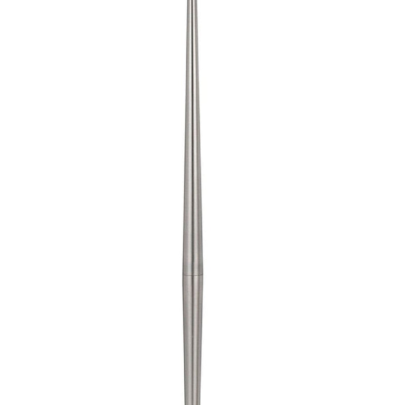 31 Inch Metal Floor Lamp With Dimmer Round Base Silver-zoom-