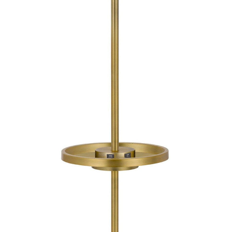 62 Inch Brass Floor Lamp Tray Dimmer 2 Usb Ports Matte Gold-zoom-