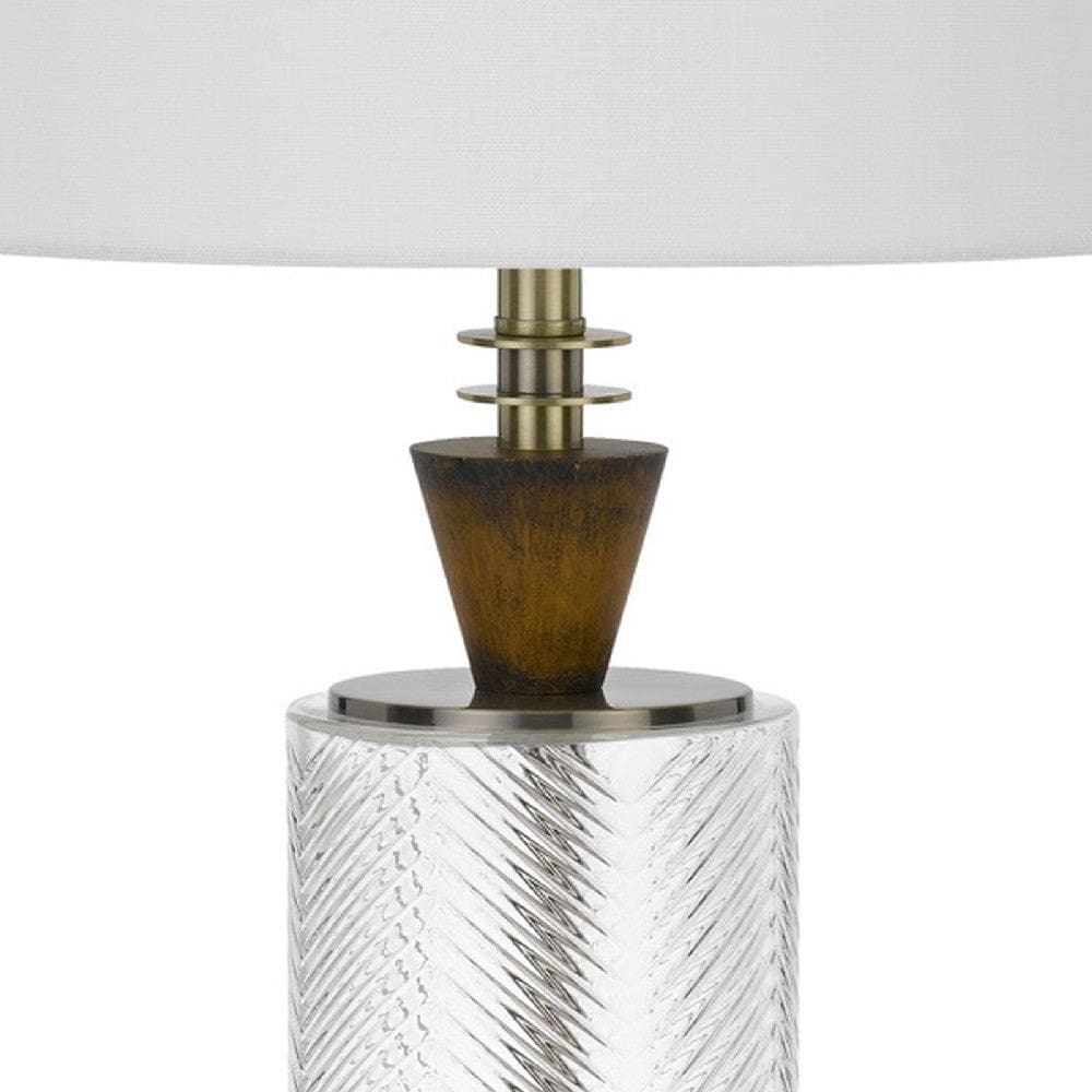 45 Inch Glass Table Lamp with Dimmer Clear Cylinder Base