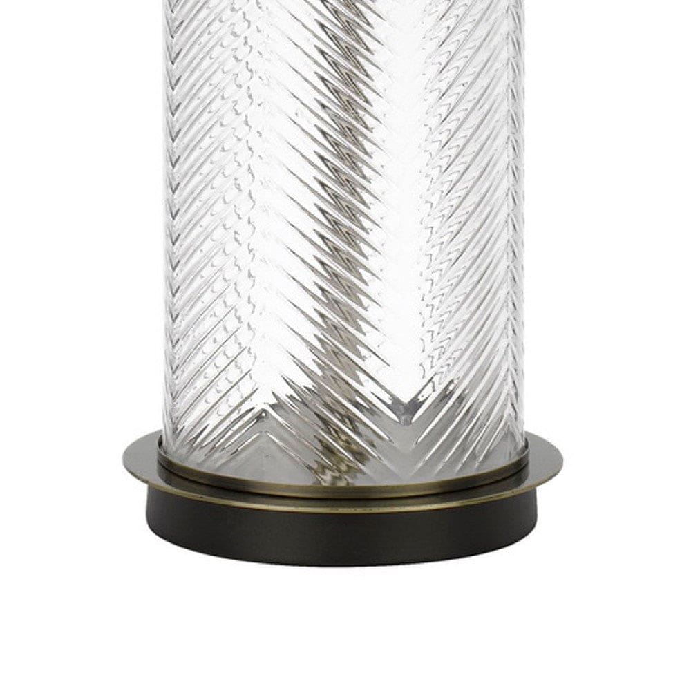 45 Inch Glass Table Lamp with Dimmer Clear Cylinder Base
