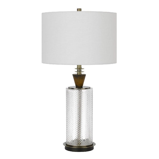 45 Inch Glass Table Lamp with Dimmer Clear Cylinder Base