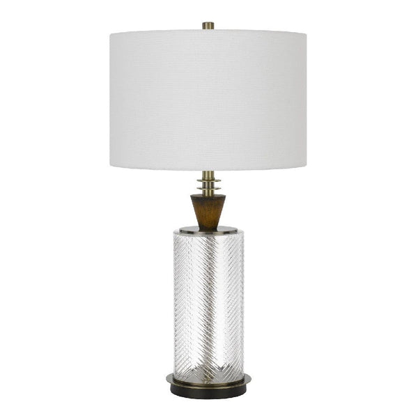 45 Inch Glass Table Lamp with Dimmer Clear Cylinder Base