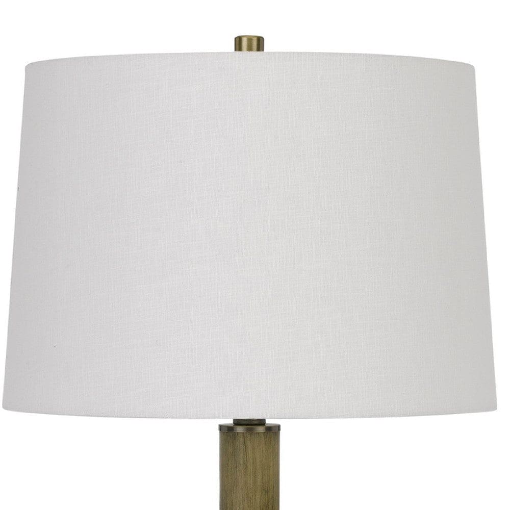 42 Inch Clear Glass Table Lamp with Dimmer and Oak Wood Accent-zoom-2