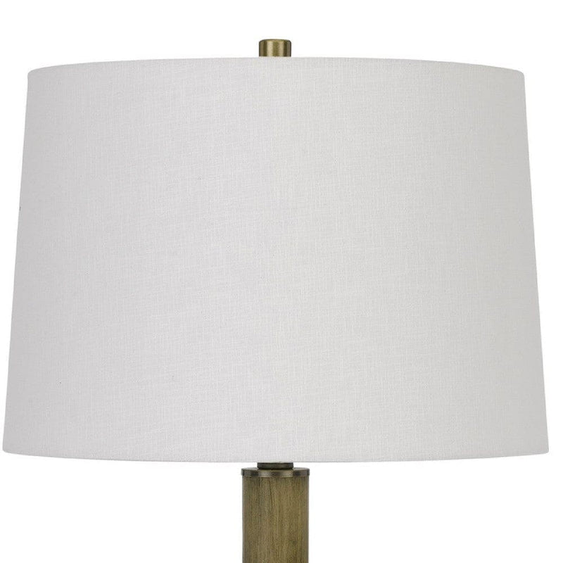 42 Inch Clear Glass Table Lamp with Dimmer and Oak Wood Accent-zoom-
