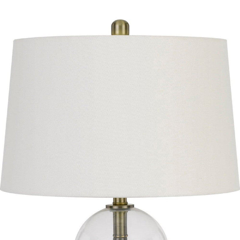 45 Inch Metal Table Lamp Dimmer Clear Glass Dome Base Silver-zoom-