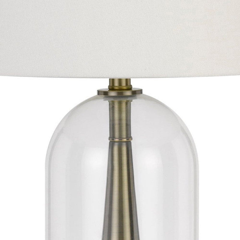 45 Inch Metal Table Lamp Dimmer Clear Glass Dome Base Silver-zoom-