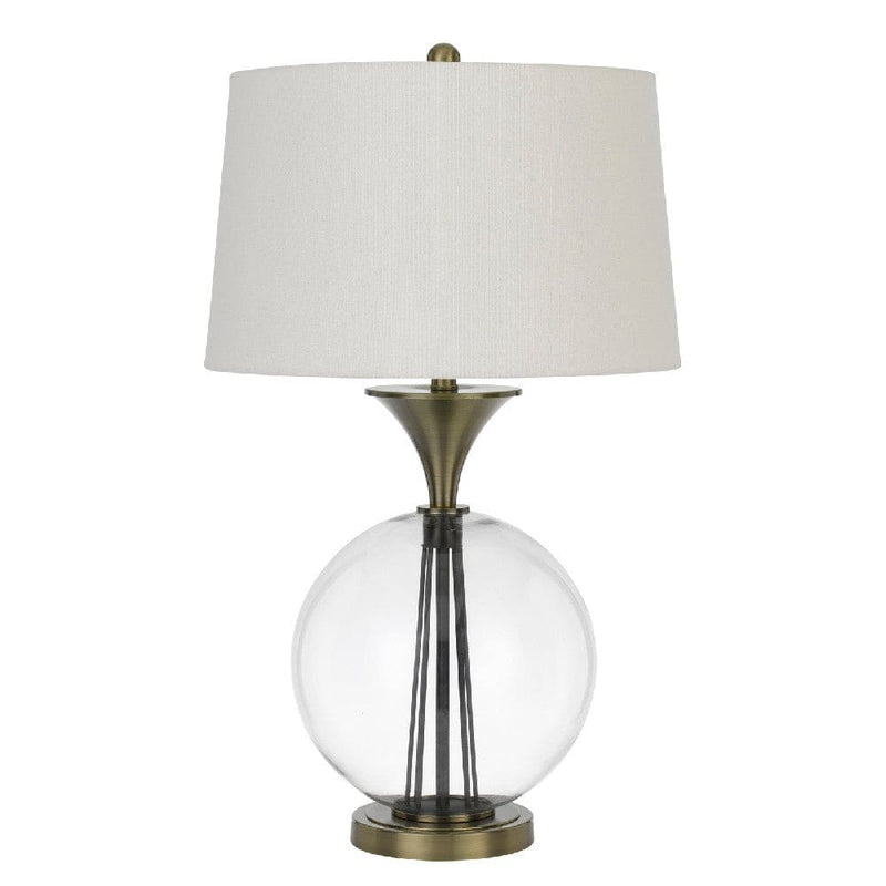 46 Inch Metal And Glass Globe Table Lamp Dimmer Brass Finish-zoom-