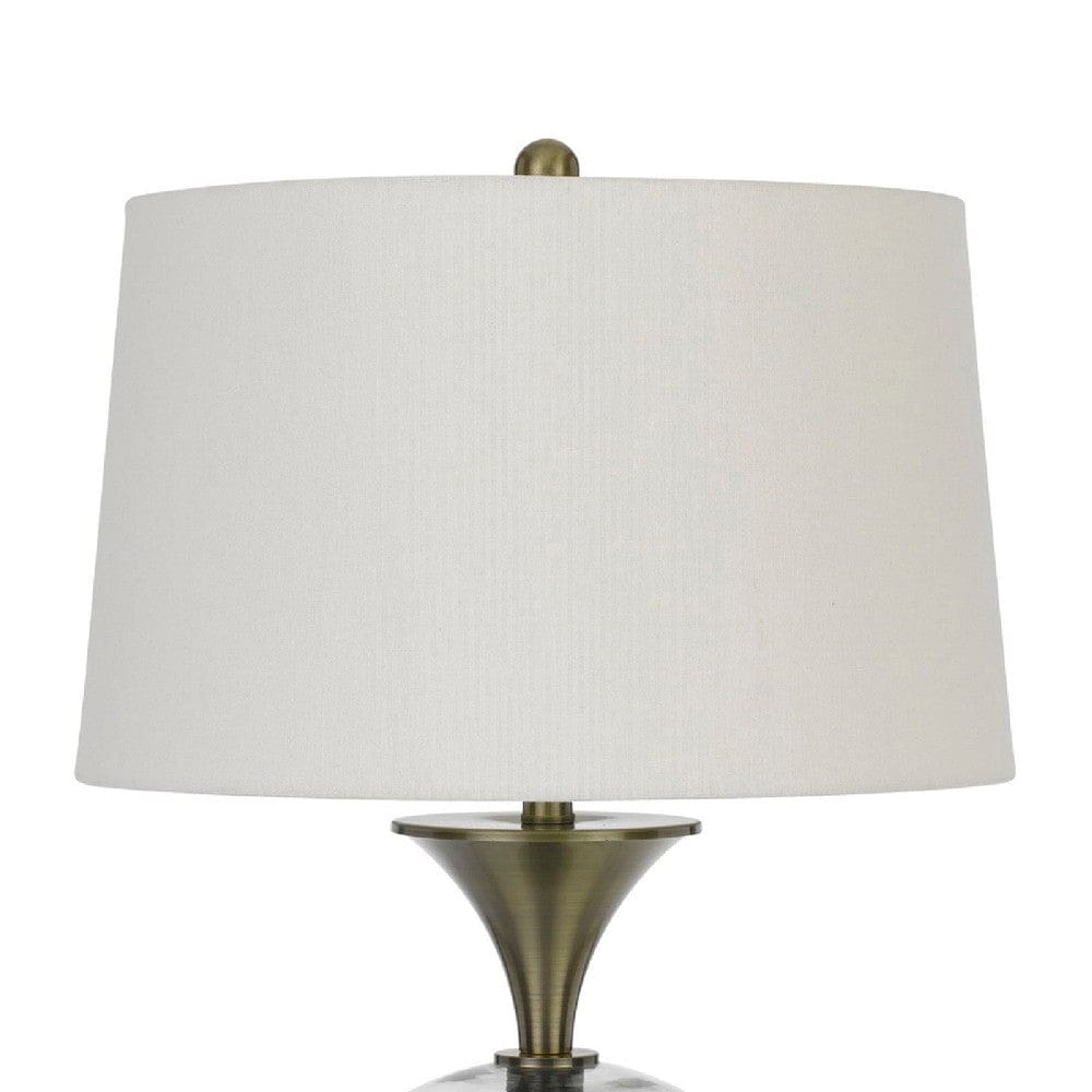 46 Inch Metal And Glass Globe Table Lamp Dimmer Brass Finish