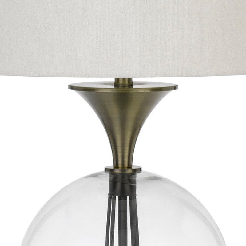 46 Inch Metal And Glass Globe Table Lamp Dimmer Brass Finish-zoom-