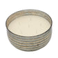 8.5 Inch Mindful Candle With Round Striped Bowl And Wax Bronze