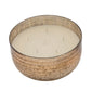 8.5 Inch Mindful Candle With Round Striped Bowl And Wax Gold