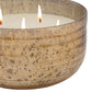 8.5 Inch Mindful Candle With Round Striped Bowl And Wax Gold