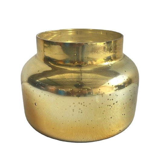 7 Inch Candle With Pot Shape Case With A Lid Gold