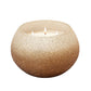 8 Inch Candle With Curved Round Case And Shimmery Details Gold