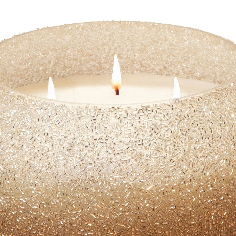 8 Inch Candle With Curved Round Case And Shimmery Details Gold-zoom-