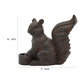 7 Inch Resin Candle Holder With Squirrel Design Brown