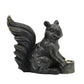 7 Inch Resin Candle Holder With Squirrel Design Black
