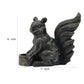 7 Inch Resin Candle Holder With Squirrel Design Black