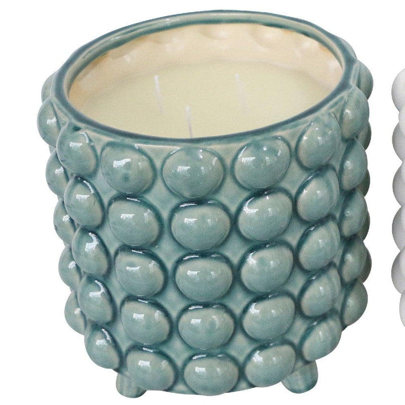 8.5 Inch Citronella Candle With Bubble Pattern Set Of Two Blue And White-zoom-