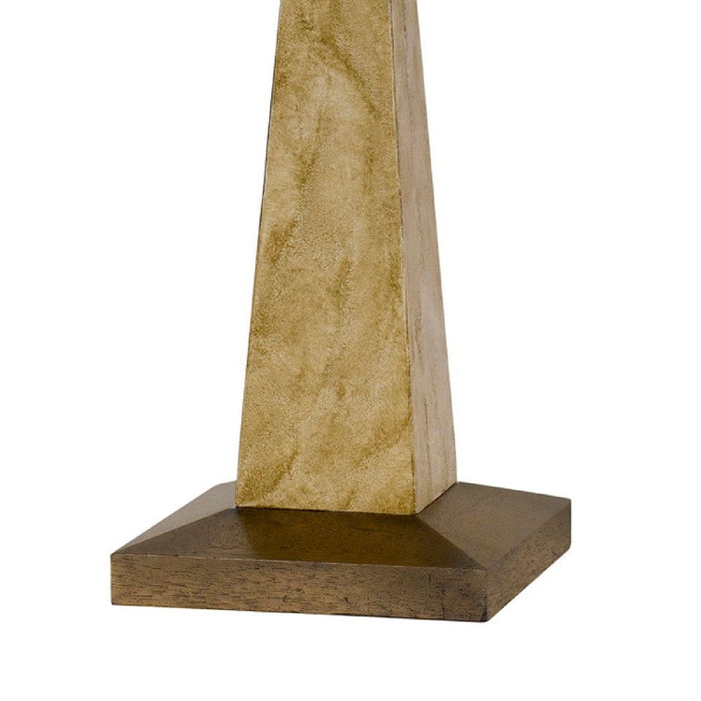 28 Inch Resin Pyramid Table Lamp with Dimmer White and Gold-zoom-4