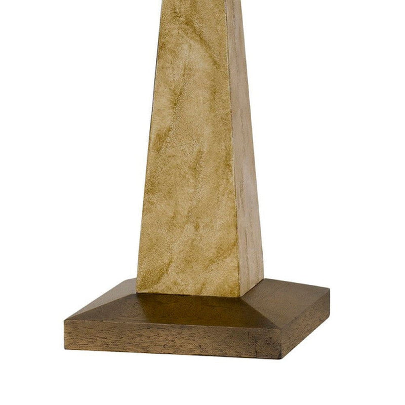 28 Inch Resin Pyramid Table Lamp with Dimmer White and Gold-zoom-