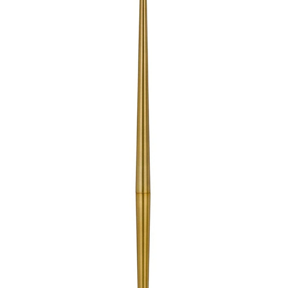 62 Inch Metal Floor Lamp Round Drum Shade Brass Body White-zoom-3