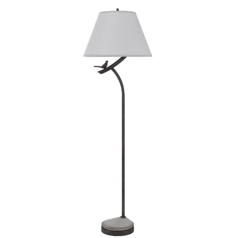 60 Inch Floor Lamp With Dimmer Sitting Bird Design Black-zoom-1