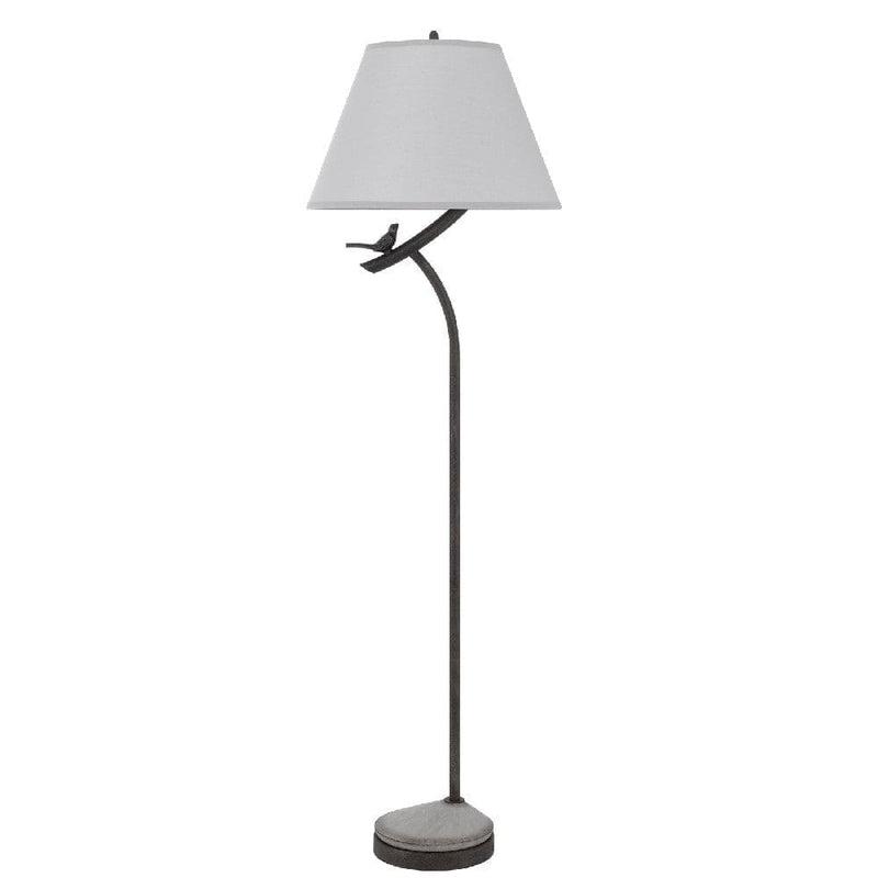 60 Inch Floor Lamp With Dimmer Sitting Bird Design Black-zoom-