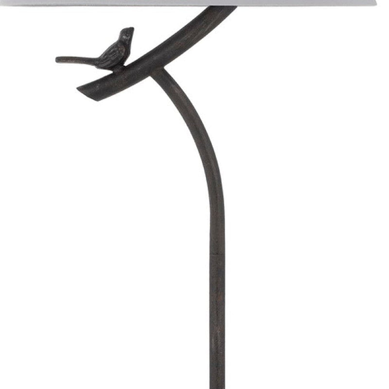 60 Inch Floor Lamp With Dimmer Sitting Bird Design Black-zoom-