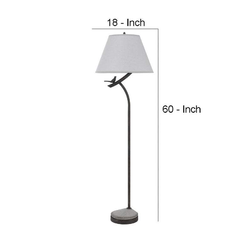 60 Inch Floor Lamp With Dimmer Sitting Bird Design Black-zoom-