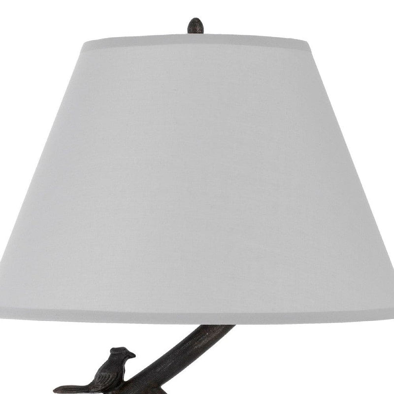 33 Inch Table Lamp with Dimmer Sitting Bird Design Black-zoom-