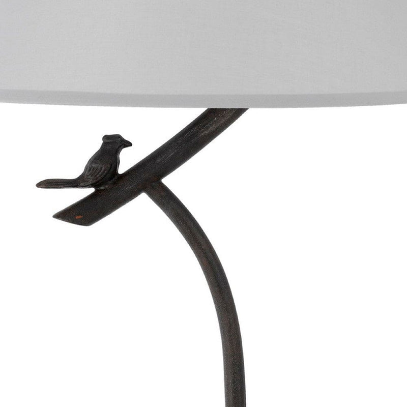33 Inch Table Lamp with Dimmer Sitting Bird Design Black-zoom-