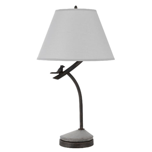33 Inch Table Lamp with Dimmer Sitting Bird Design Black
