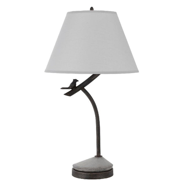 33 Inch Table Lamp with Dimmer Sitting Bird Design Black