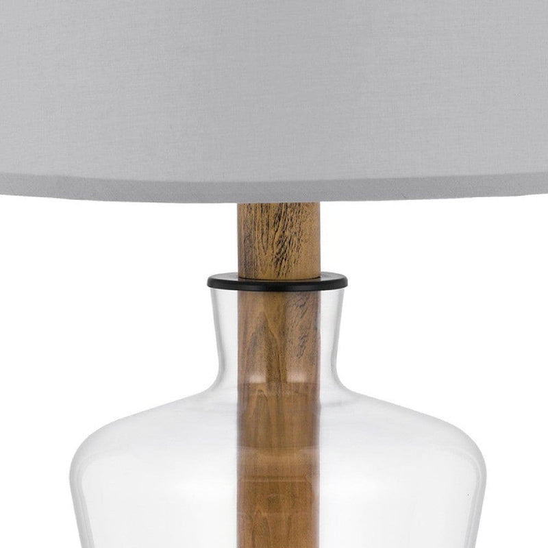 31 Inch Wood Accent Table Lamp with Dimmer Glass Jar Clear-zoom-