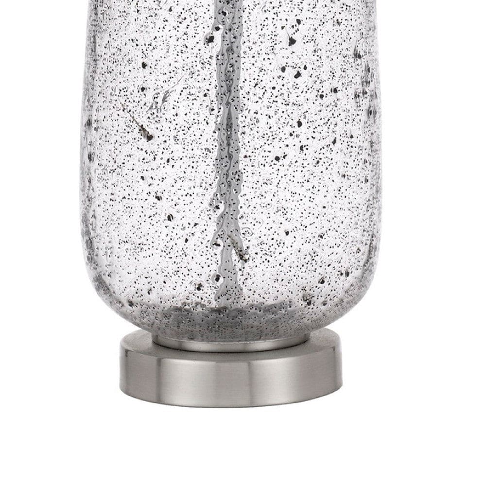 24 Inch Curved Speckled Glass Jar Base Table Lamp Clear-zoom-4