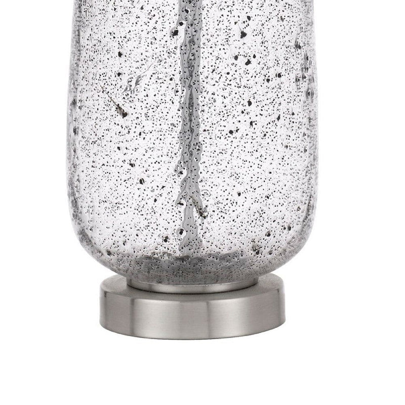 24 Inch Curved Speckled Glass Jar Base Table Lamp Clear-zoom-