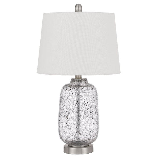 24 Inch Curved Speckled Glass Jar Base Table Lamp Clear