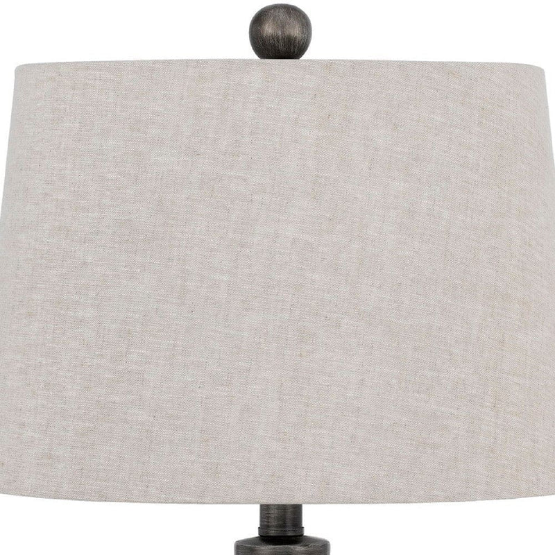 25 Inch Urn Base Table Lamp with 3D Trellis Pattern Silver-zoom-